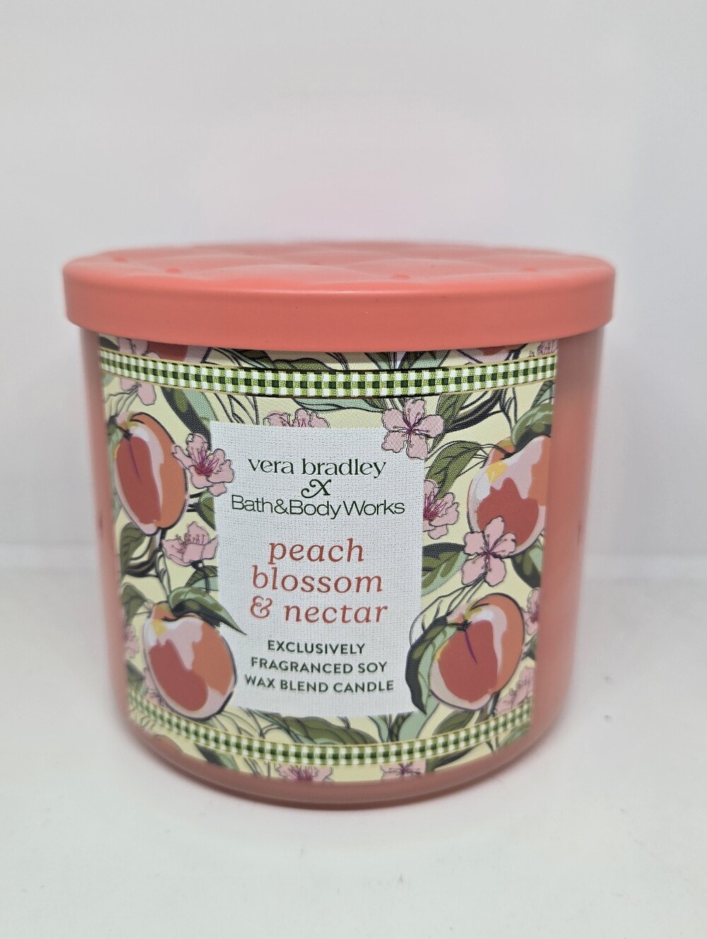 Bath & Body Works VERA BRADLEY PEACH BLOSSOM & NECTAR 3 Wick CANDLE